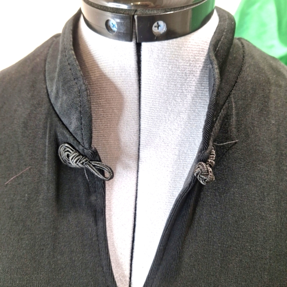Vintage Chadwicks Toggle Close Black Stretch Top + Green T Shirt Size Large - Picture 3 of 9